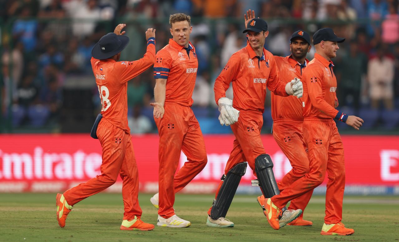 Logan van Beek dismissed both openers 35 overs apart, Australia vs Netherlands, Men's ODI World Cup 2023, Delhi, October 25, 2023