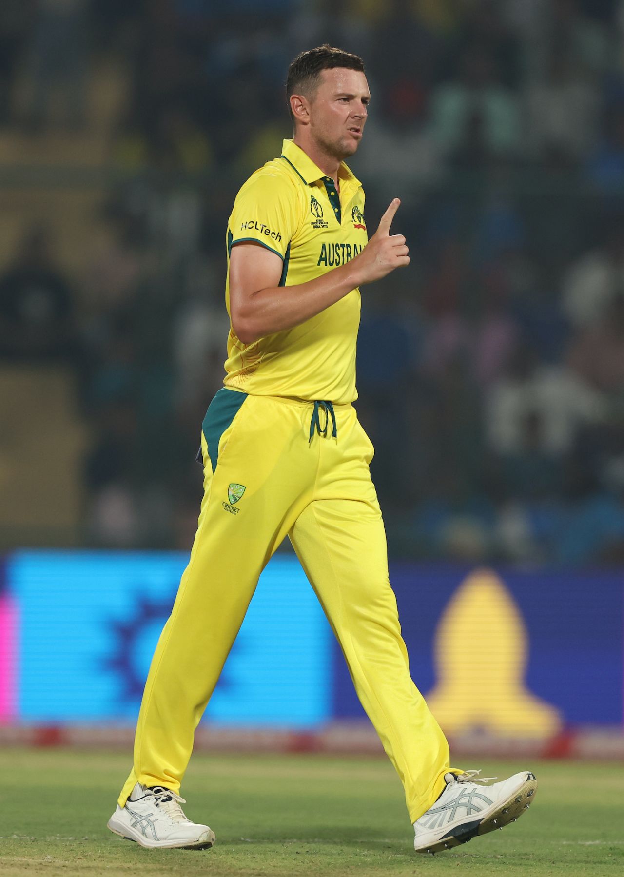 Josh Hazlewood struck in the last over of the opening powerplay, Australia vs Netherlands, Men's ODI World Cup 2023, Delhi, October 25, 2023