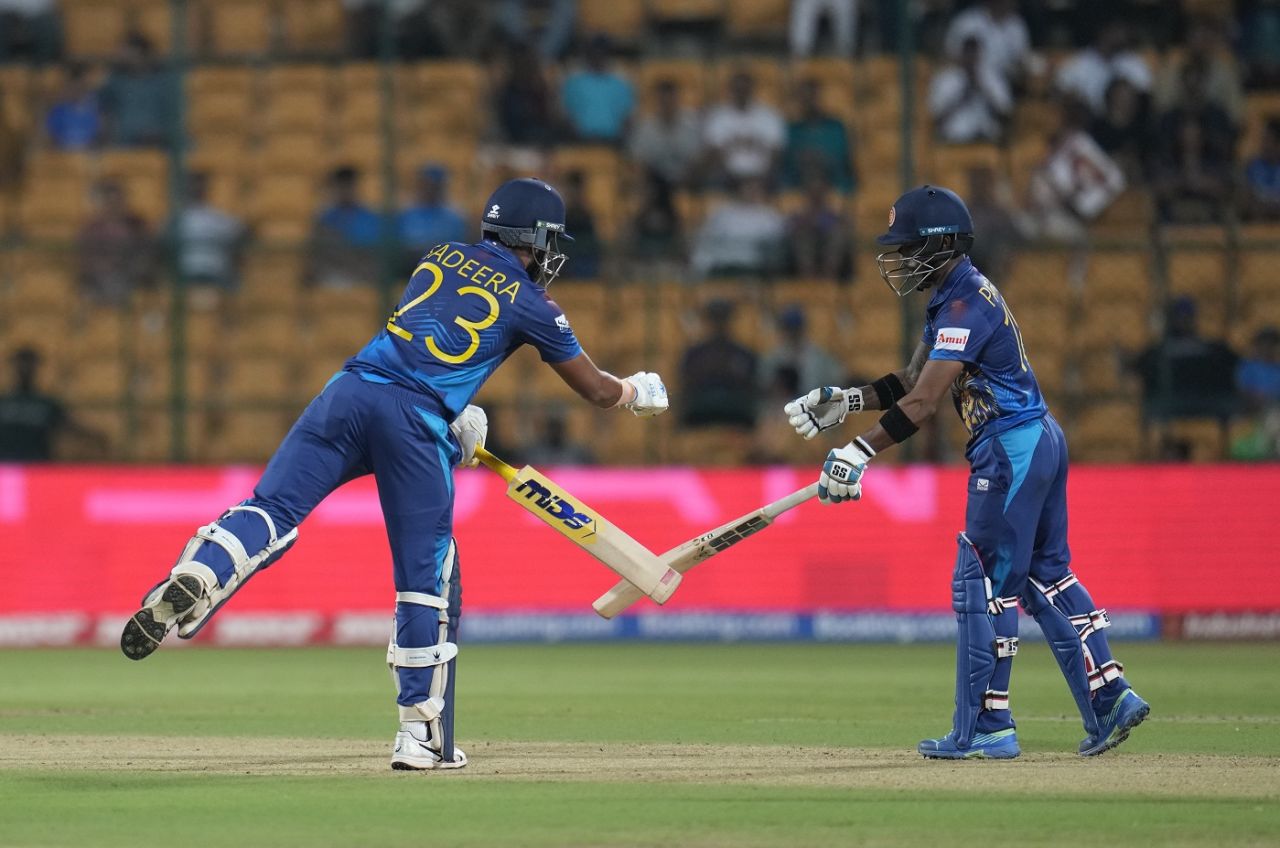 Sadeera Samarawickrama and Pathum Nissanka's 137-run stand sealed the win, England vs Sri Lanka, Men's ODI World Cup 2023, Bengaluru, October 26, 2023