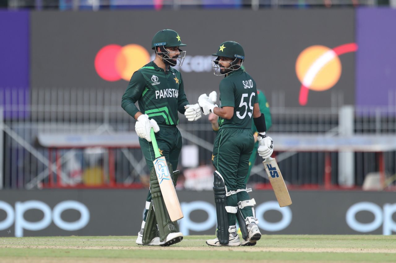 Saud Shakeel and Shadab Khan added 84 for the sixth wicket, Pakistan vs South Africa, World Cup, Chennai, October 27, 2023