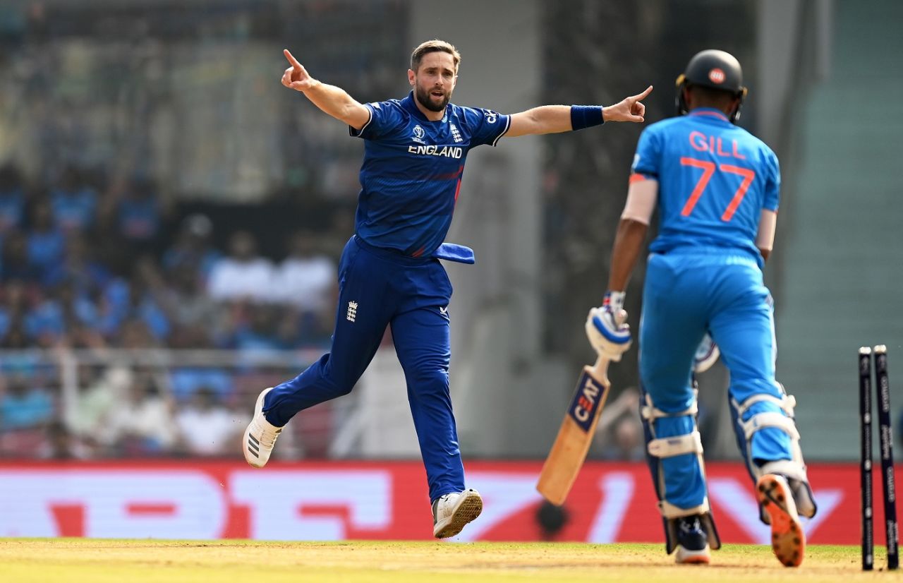 Chris Woakes beat Shubman Gill's drive with enough seam movement, India vs England, Men's World Cup 2023, Lucknow, October 29, 2023