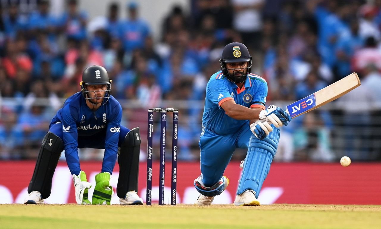 Rohit Sharma brought out the reverse sweep against Liam Livingstone, Men's World Cup 2023, Lucknow, October 29, 2023