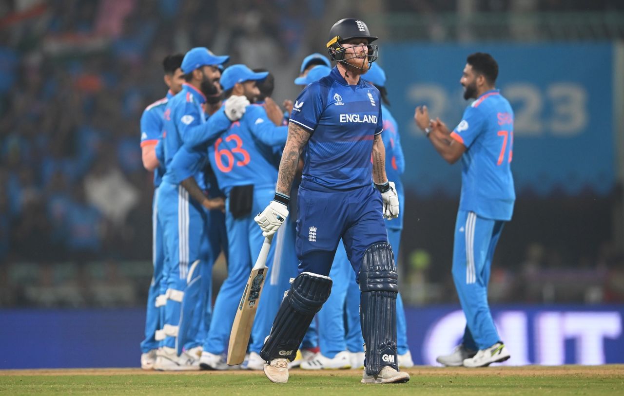 Ben Stokes ran out of patience against a searing Mohammed Shami, India vs England, Men's World Cup 2023, Lucknow, October 29, 2023