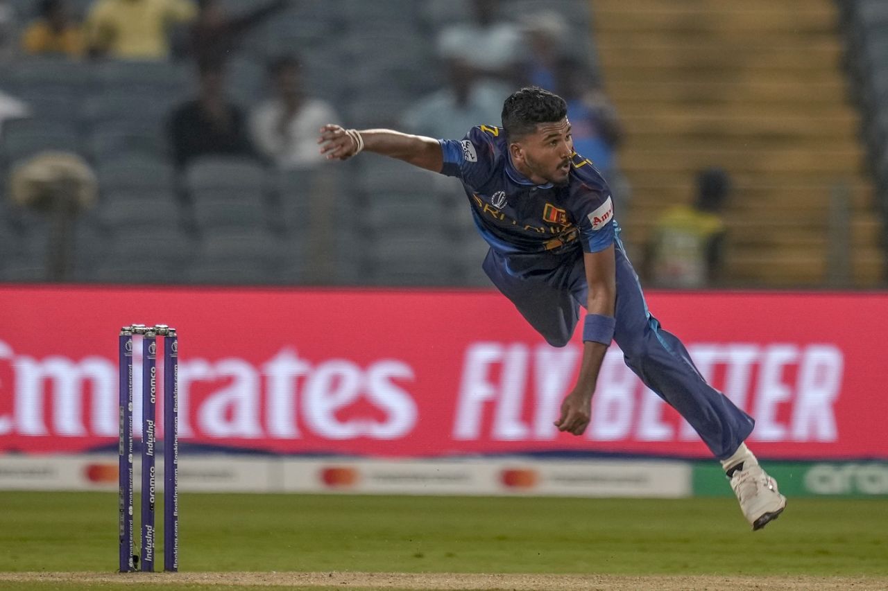 Dilshan Madushanka once again gave Sri Lanka an early breakthrough, Afghanistan vs Sri Lanka, World Cup, Pune, October 30, 2023