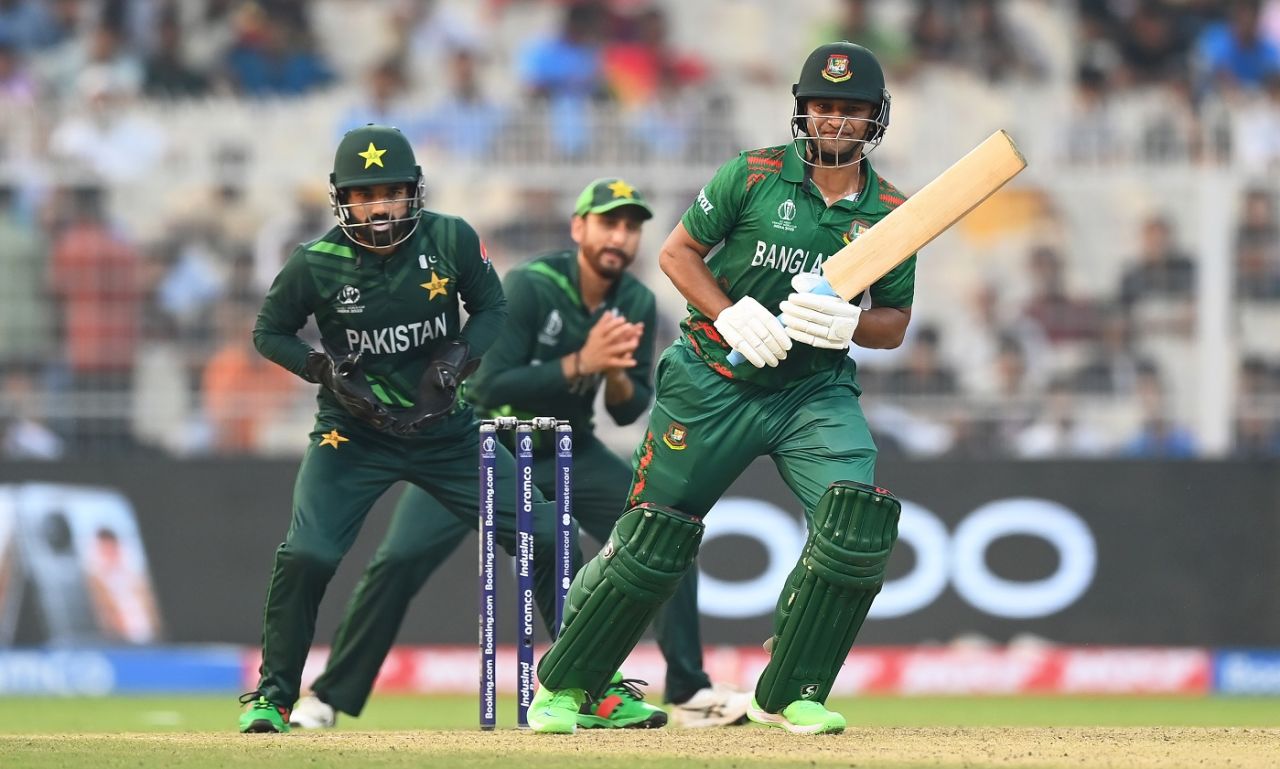 Shakib Al Hasan upped the tempo in Mehidy Hasan Miraz's company, Bangladesh vs Pakistan, Men's ODI World Cup, October 31, 2023