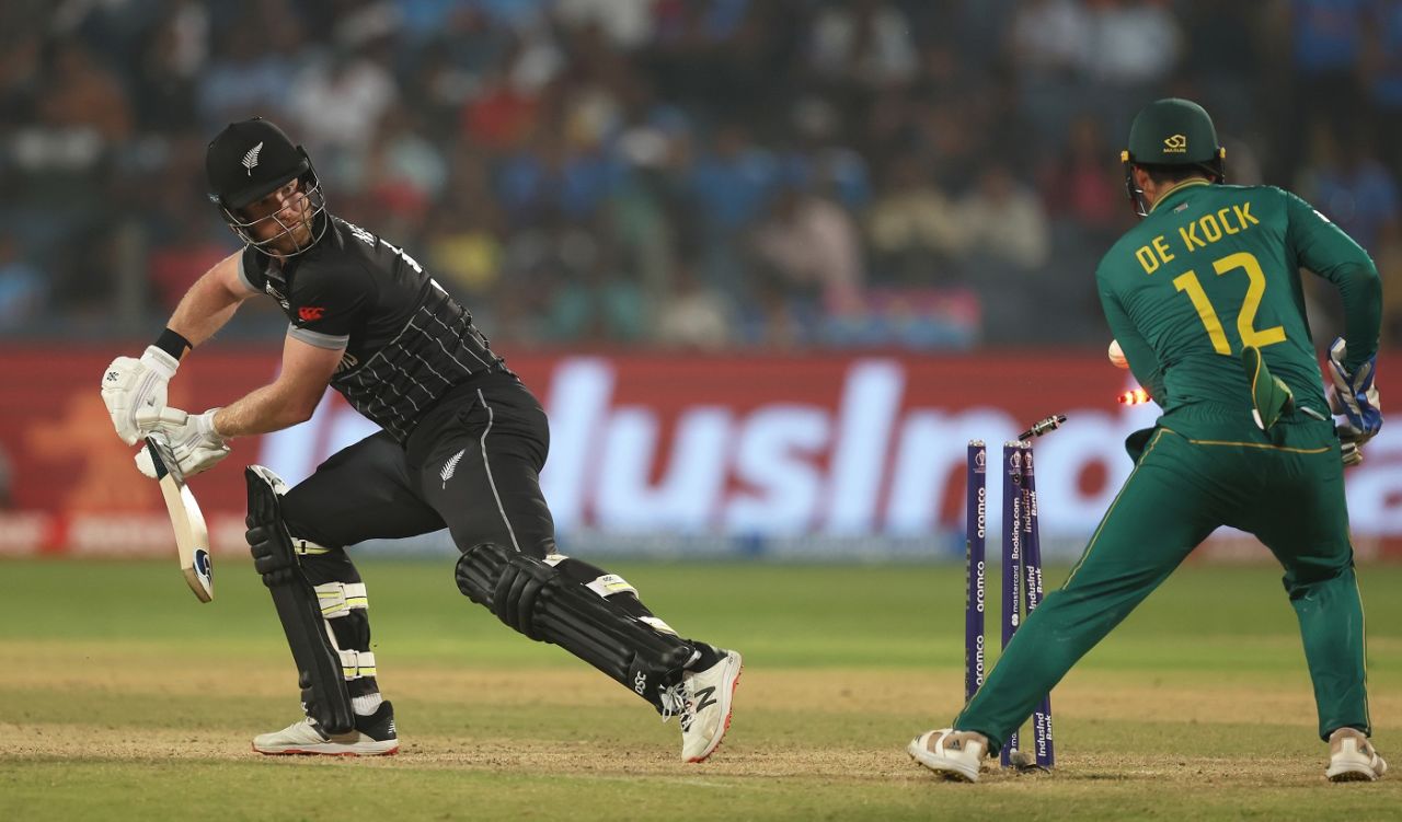 James Neesham was bowled through the gate, New Zealand vs South Africa, ODI World Cup 2023, Pune, November 1, 2023