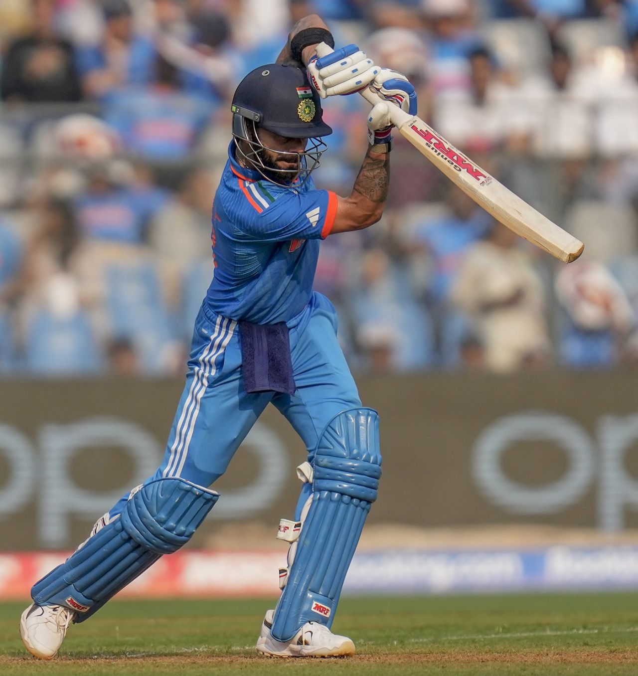 The perfect cover drive with a high elbow by Virat Kohli, India vs Sri Lanka, World Cup, Mumbai, November 2, 2023