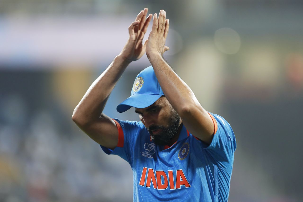 Mohammed Shami got plenty of encouragement from the crowd, India vs Sri Lanka, Men's ODI World Cup, Mumbai, November 2, 2023