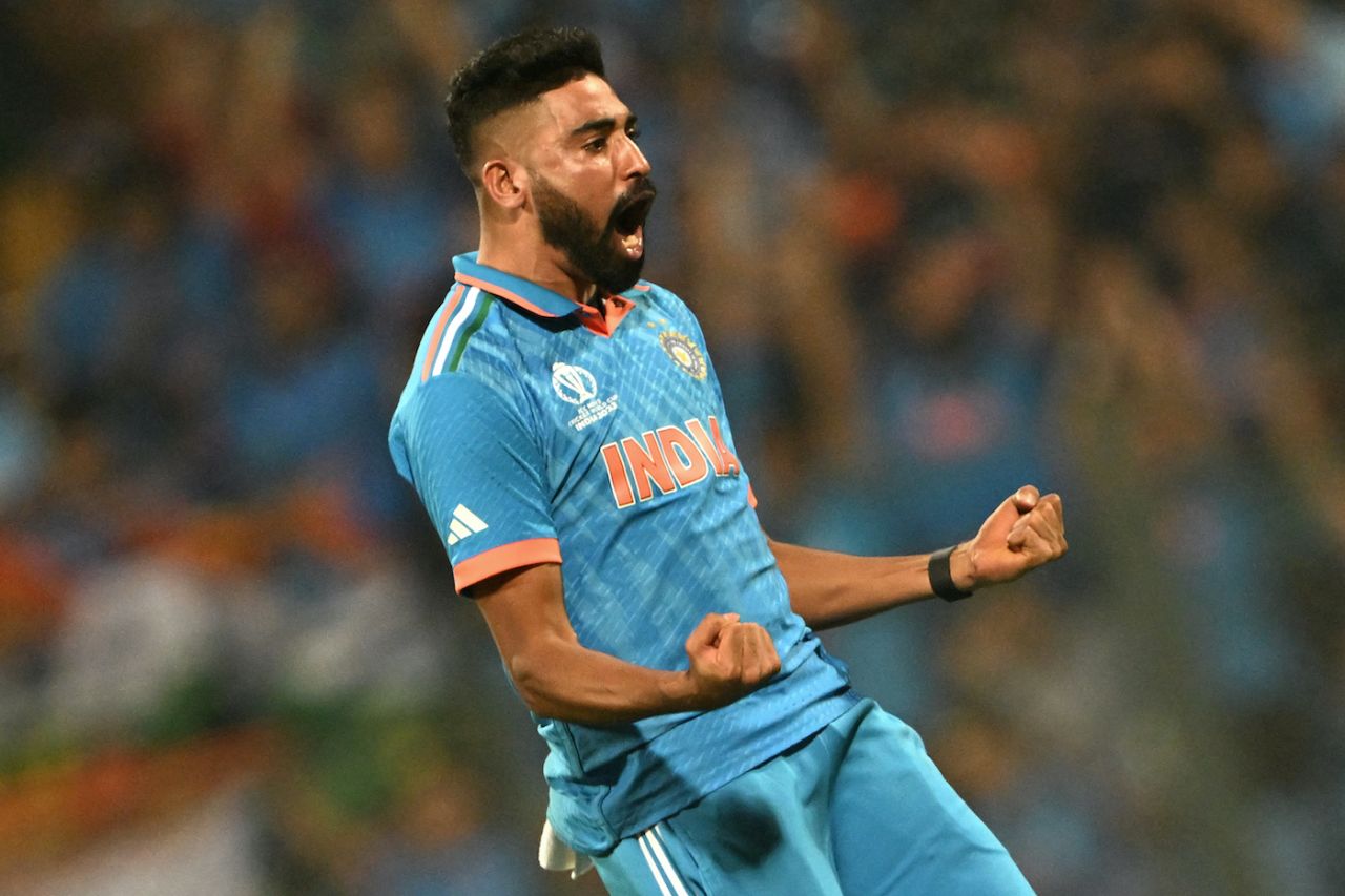 Mohammed Siraj finished with 3 for 16 in seven overs, India vs Sri Lanka, Men's ODI World Cup, Mumbai, November 2, 2023