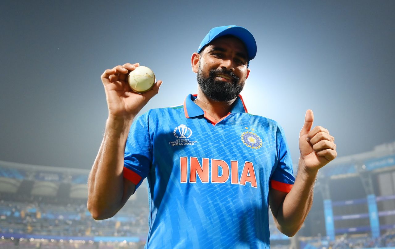 Mohammed Shami's 5 for 18 earned him a souvenir, Men's ODI World Cup, Mumbai, November 2, 2023