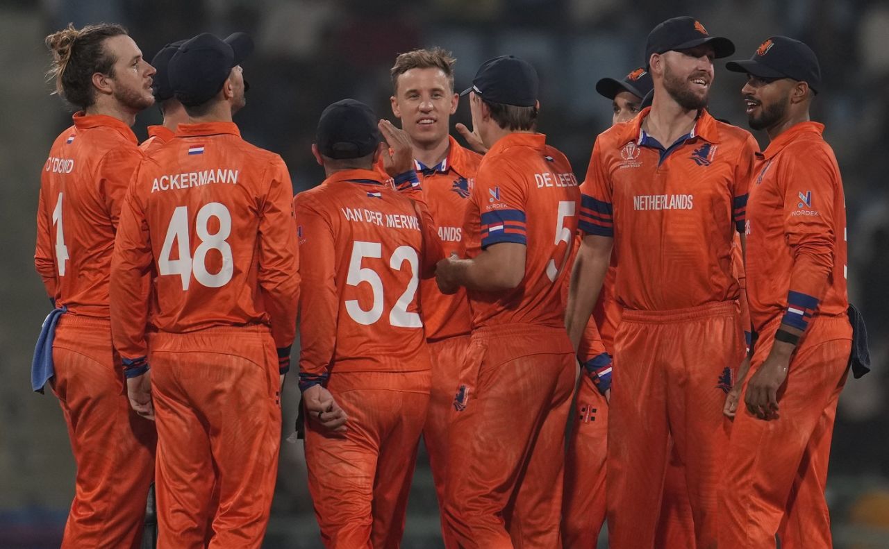 Logan van Beek dismissed Rahmanullah Gurbaz on review, Afghanistan vs Netherlands, ICC Men's World Cup 2023, Lucknow, November 3, 2023