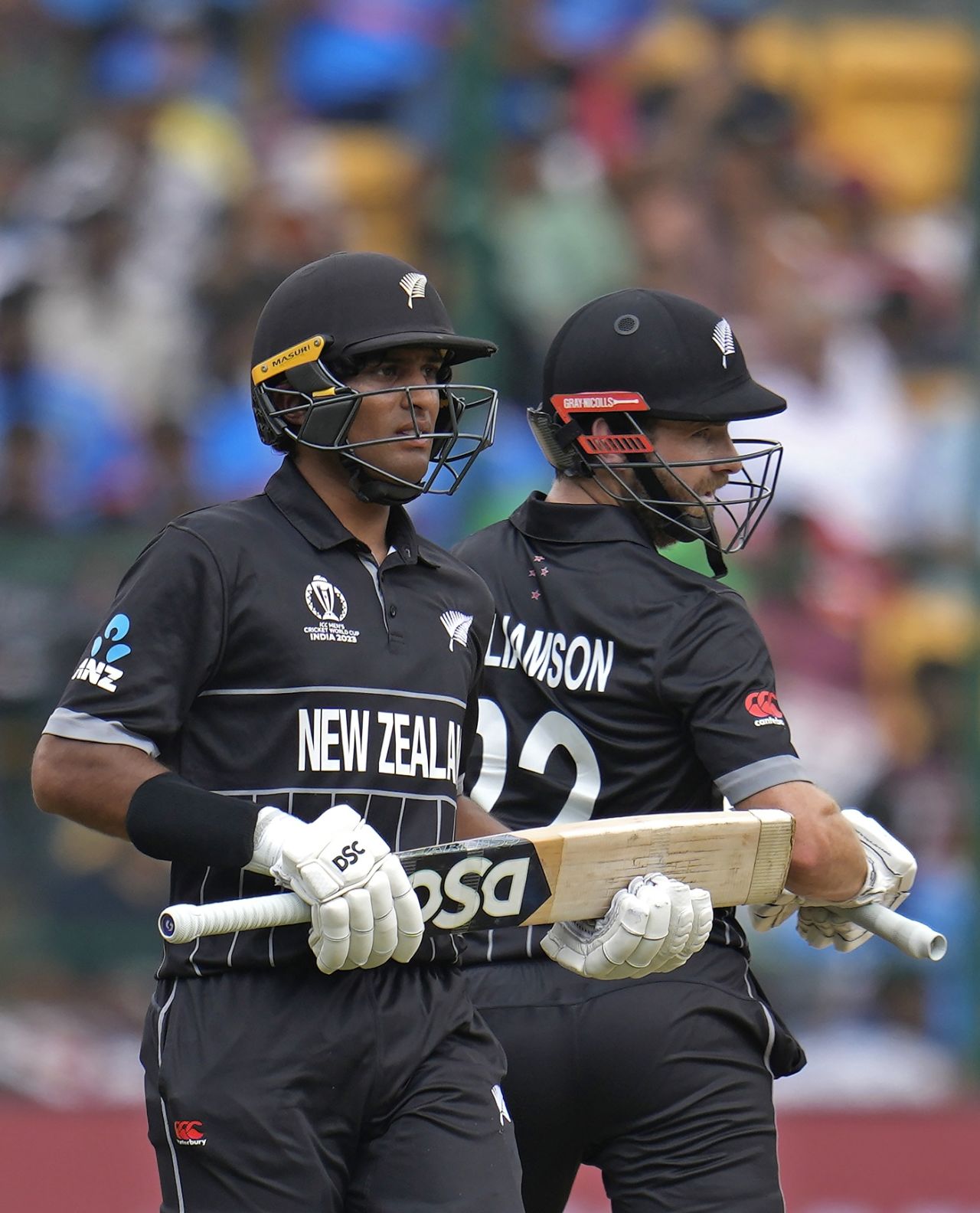 Rachin Ravindra and Kane Williamson scored quickly during their stand, New Zealand vs Pakistan, ODI World Cup, Bengaluru, November 4, 2023