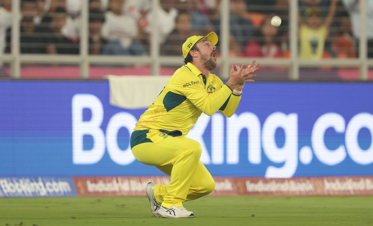 Travis Head gets ready to catch Dawid Malan, Australia vs England, World Cup, Ahmedabad, November 4, 2023