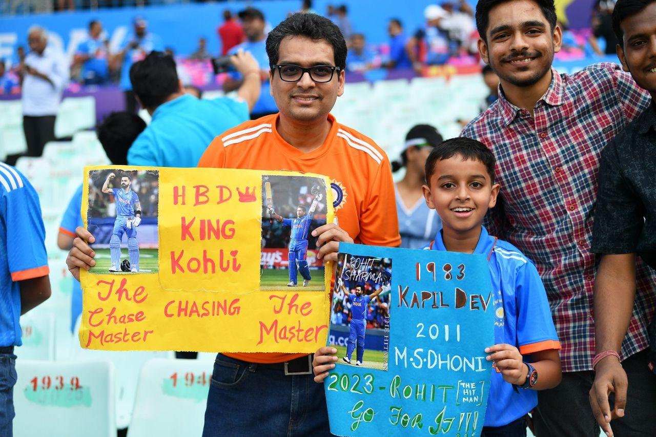 Plenty of love for the India cricketers in the stands, India vs South Africa, Men's ODI World Cup, November 5, 2023