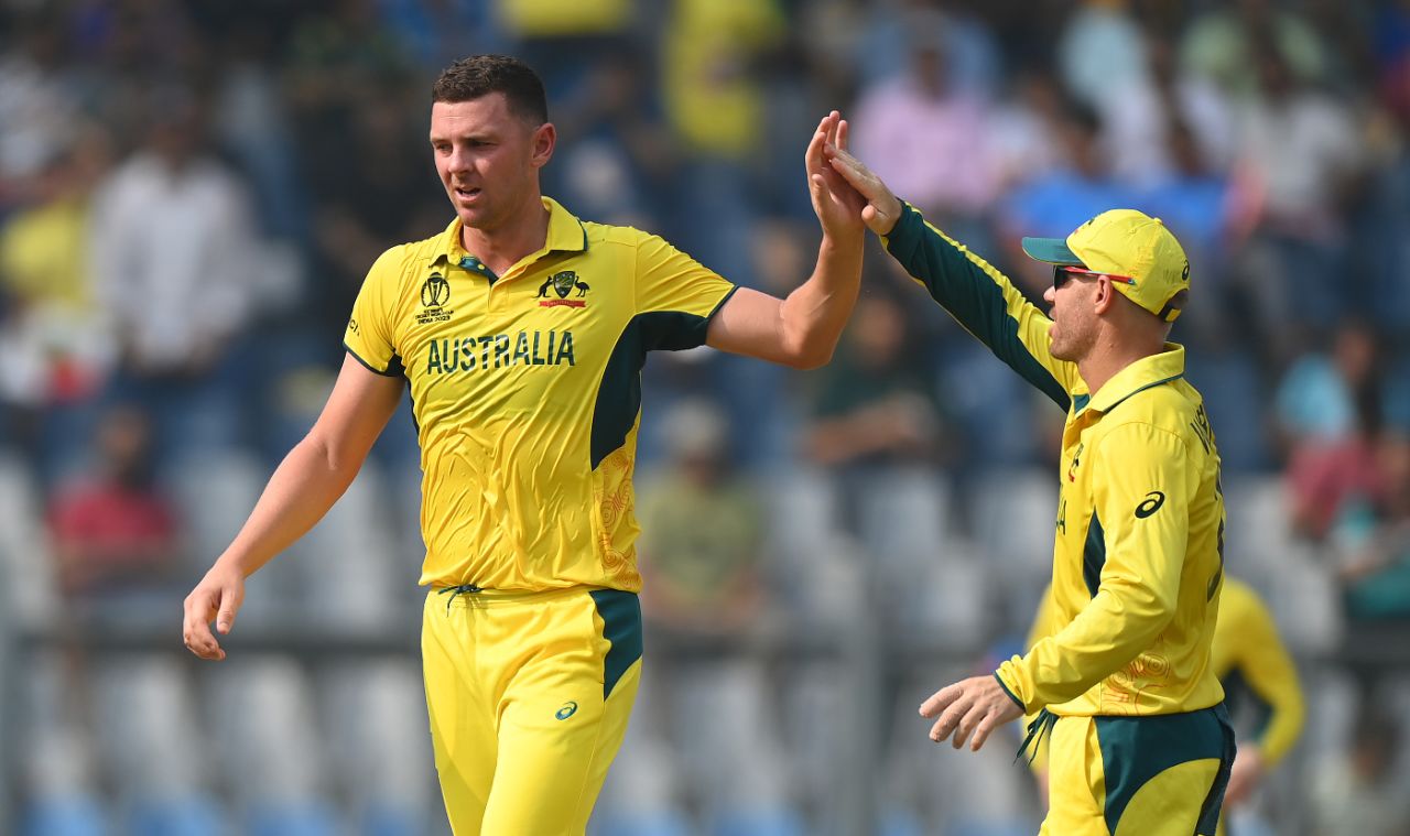 Josh Hazlewood accounted for Rahmanullah Gurbaz, Afghanistan vs Australia, World Cup 2023, Mumbai, November 7, 2023