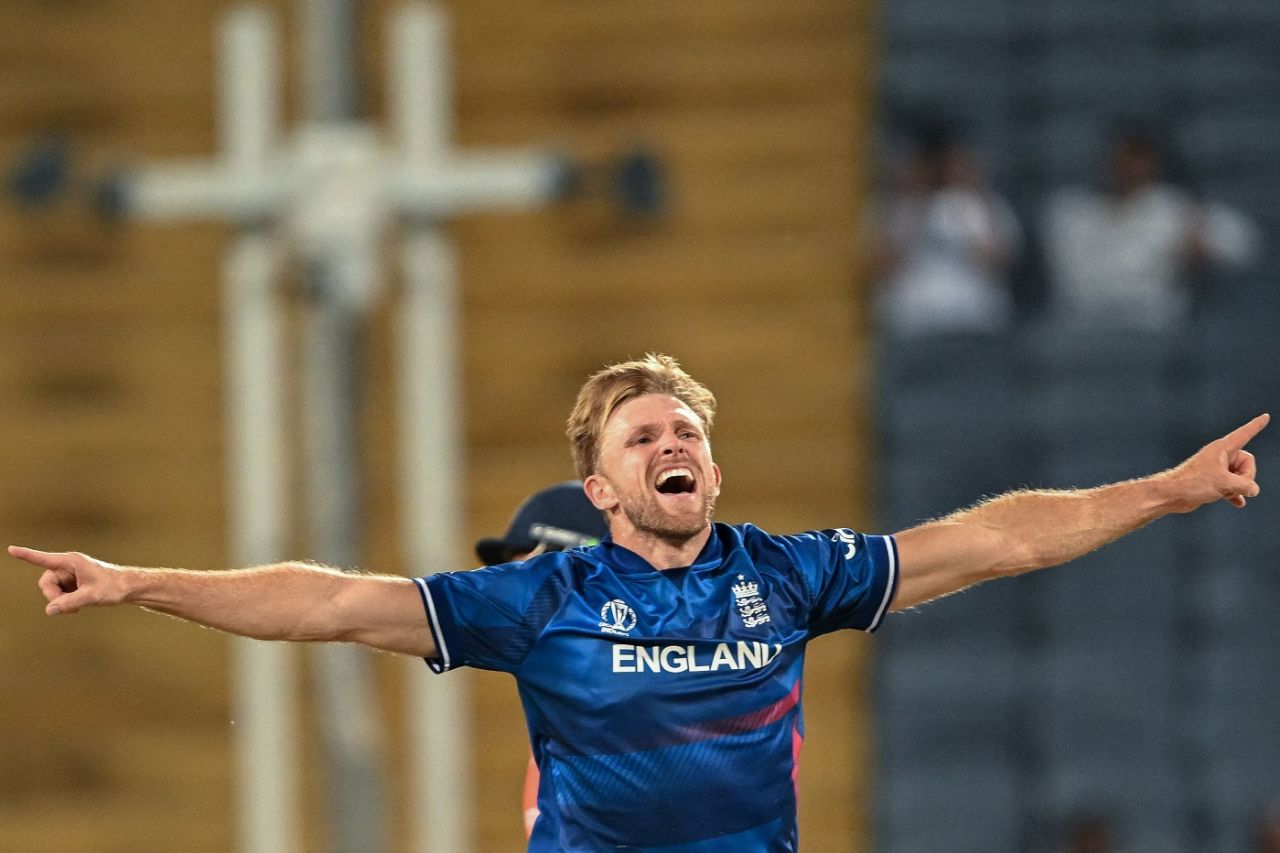 David Willey removed Sybrand Engelbrecht to break through, England vs Netherlands, Men's ODI World Cup, Pune, November 8, 2023