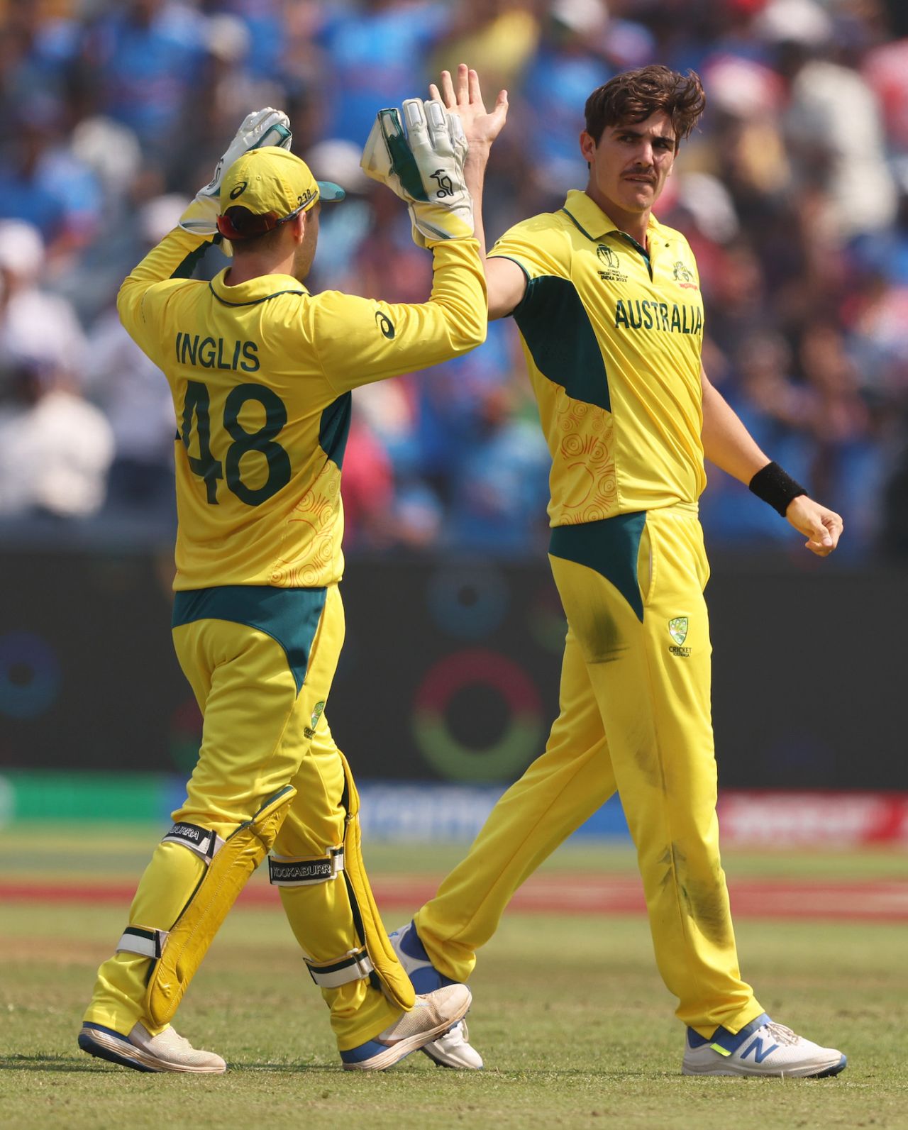 Sean Abbott, in the XI because Mitchell Starc was rested, got Australia's first wicket, Australia vs Bangladesh, World Cup, Pune, November 11, 2023