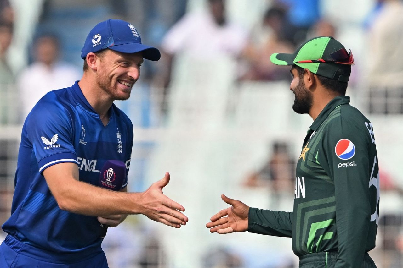 What's Babar Azam telling Jos Buttler at the toss?, England vs Pakistan, Men's ODI World Cup, Kolkata, November 11, 2023