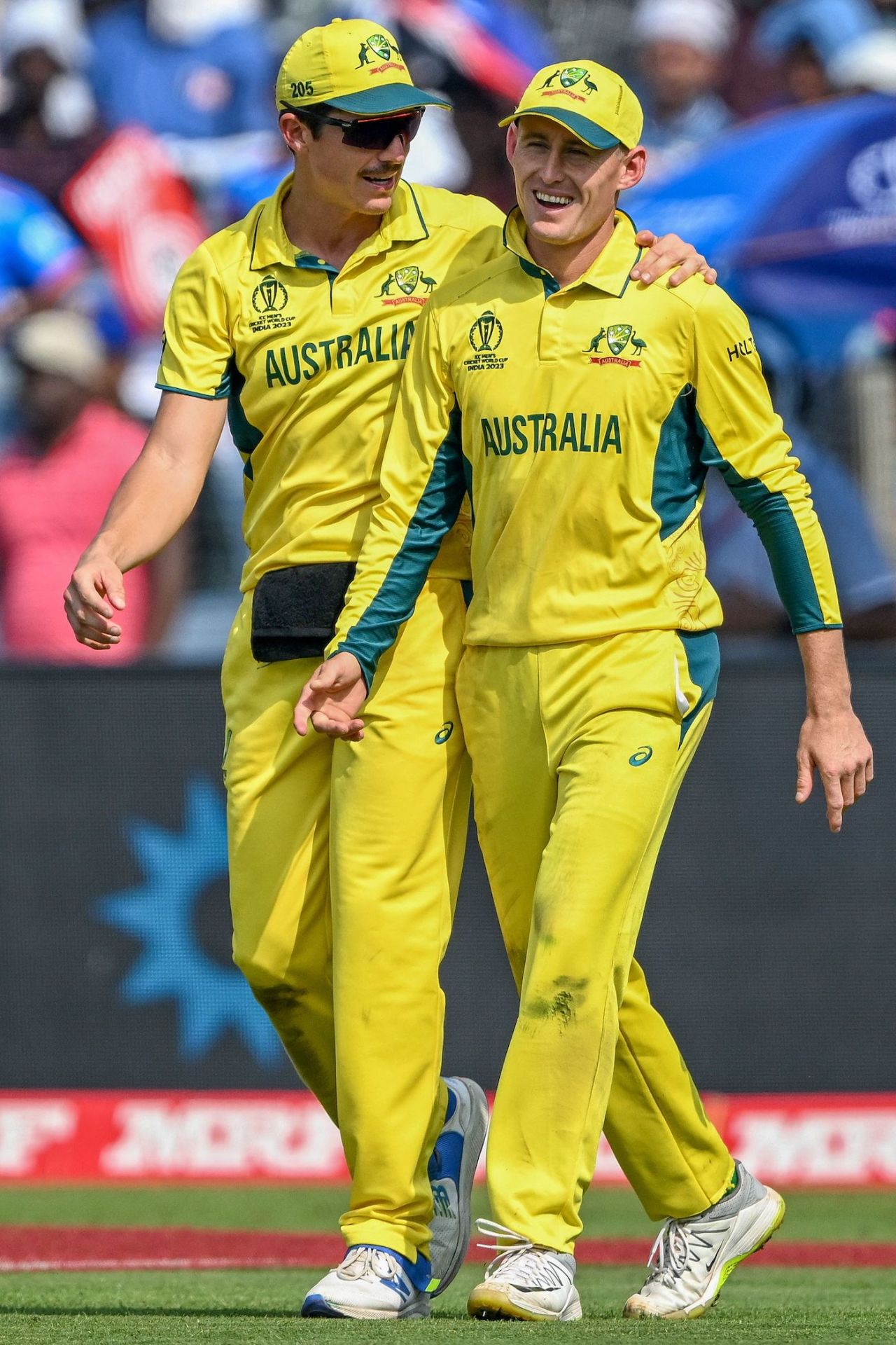 Sean Abbott and Marnus Labuschagne, two of Australia's star performers, Australia vs Bangladesh, World Cup, Pune, November 11, 2023