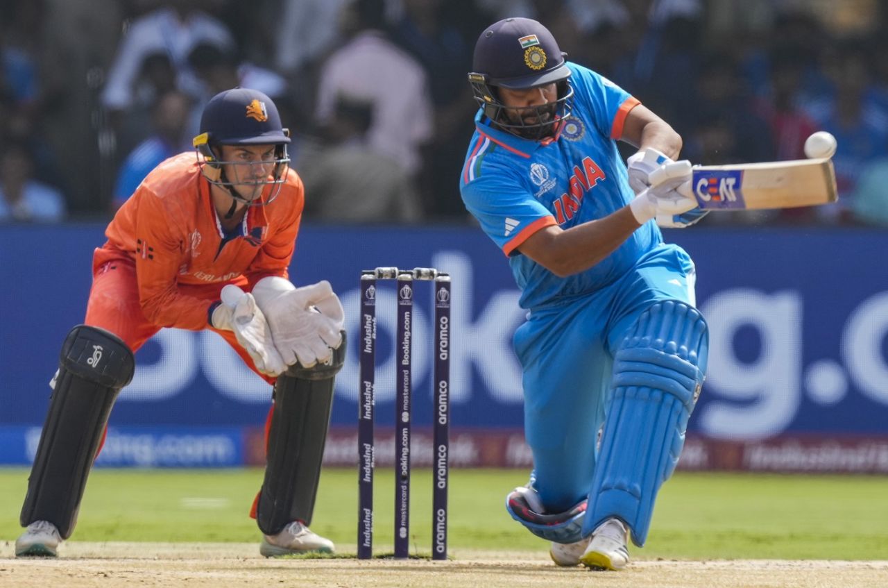 Rohit Sharma attacked Aryan Dutt's offspin from the get go, India vs Netherlands, Men's ODI World Cup, Bengaluru, November 12, 2023