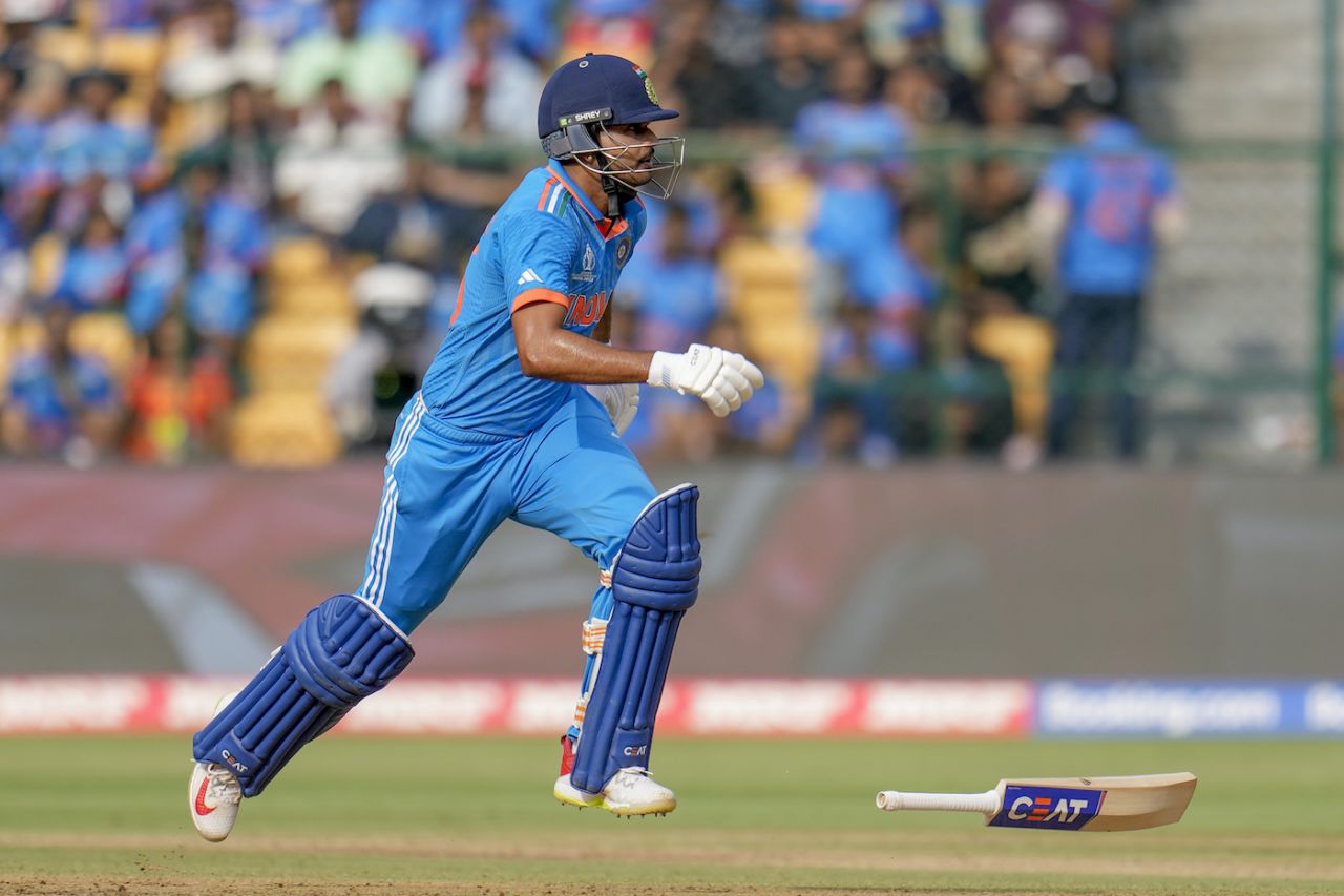 Shreyas Iyer drops and runs, India vs Netherlands, Men's ODI World Cup, Bengaluru, November 12, 2023