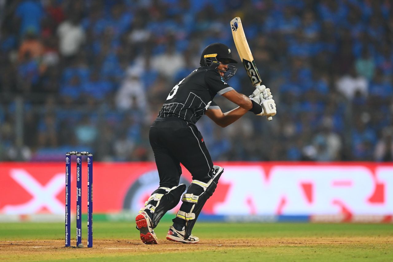 Rachin Ravindra made 13 off 22 balls, India vs New Zealand, ICC Men's World Cup 2023, 1st semi-final, Mumbai, November 15, 2023