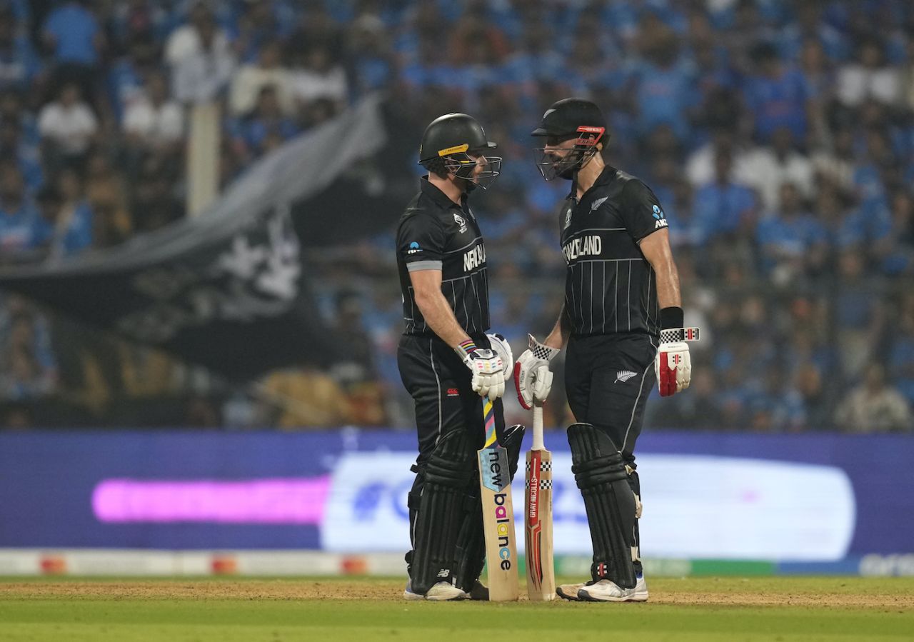 Daryl Mitchell and Glenn Phillips added 75 off 61 balls, India vs New Zealand, ICC Men's World Cup 2023, 1st semi-final, Mumbai, November 15, 2023