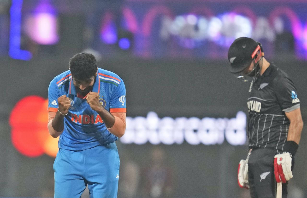 Jasprit Bumrah and Daryl Mitchell experience contrasting emotions, India vs New Zealand, ICC Men's World Cup 2023, 1st semi-final, Mumbai, November 15, 2023
