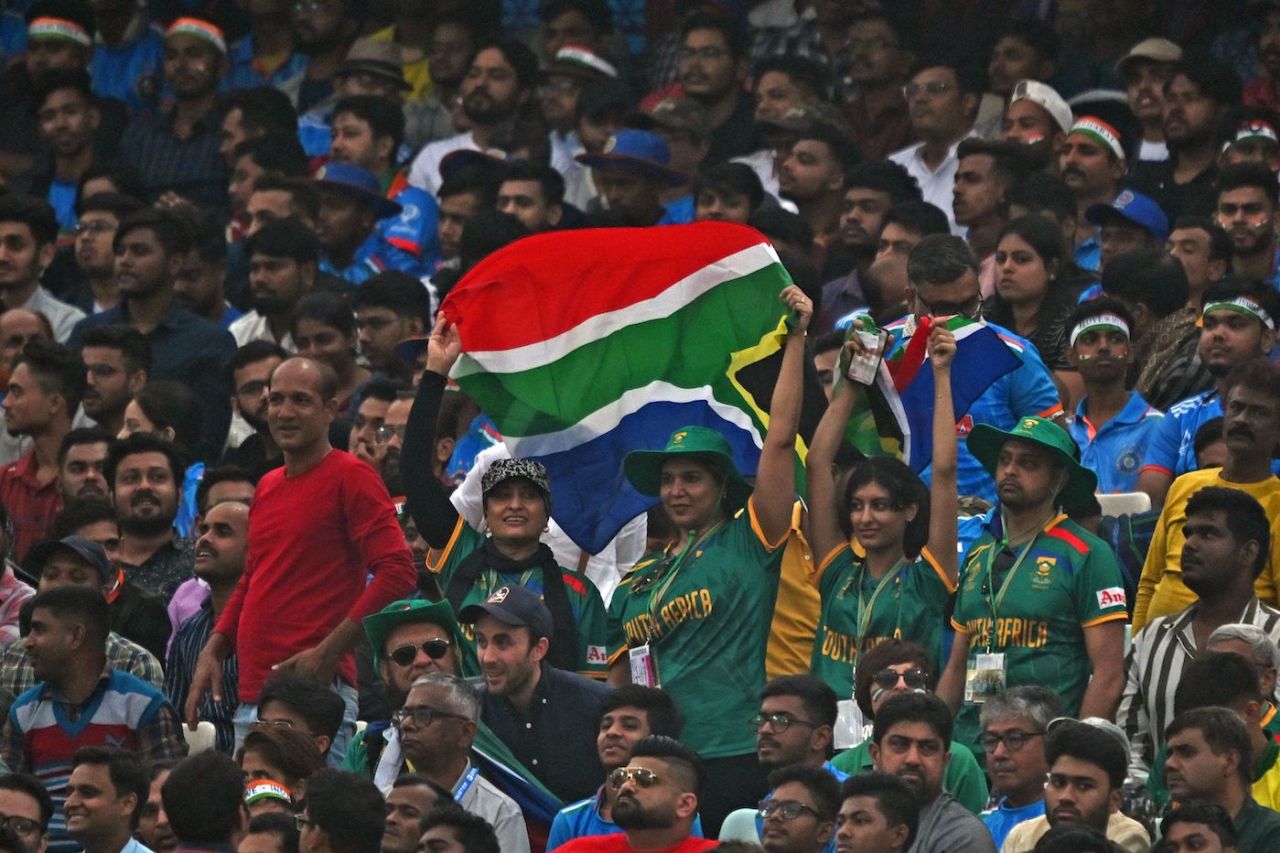A few South African fans turned up at Eden Gardens, Australia vs South Africa, Men's ODI World Cup, 2nd semi-final, Kolkata, November 16, 2023