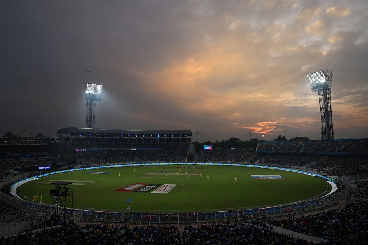 Eden Gardens looked resplendent in the sunset colours, Australia vs South Africa, Men's ODI World Cup, 2nd semi-final, Kolkata, November 16, 2023