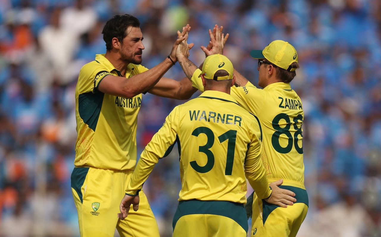 Mitchell Starc drew first blood, seeing the back of Shubman Gill early, India vs Australia, World Cup final, Ahmedabad, November 19, 2023