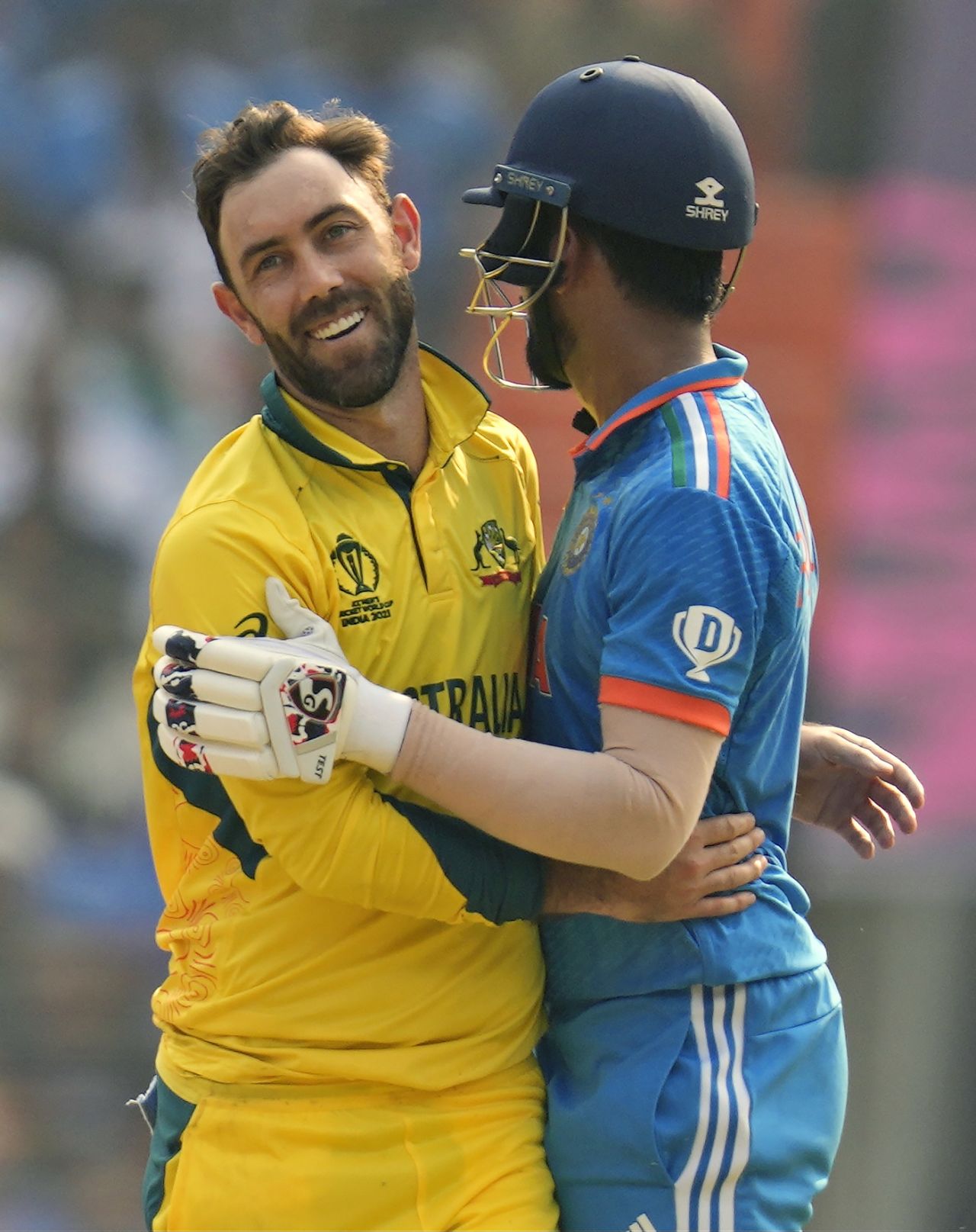 Glenn Maxwell and KL Rahul shared a light moment, India vs Australia, World Cup final, Ahmedabad, November 19, 2023