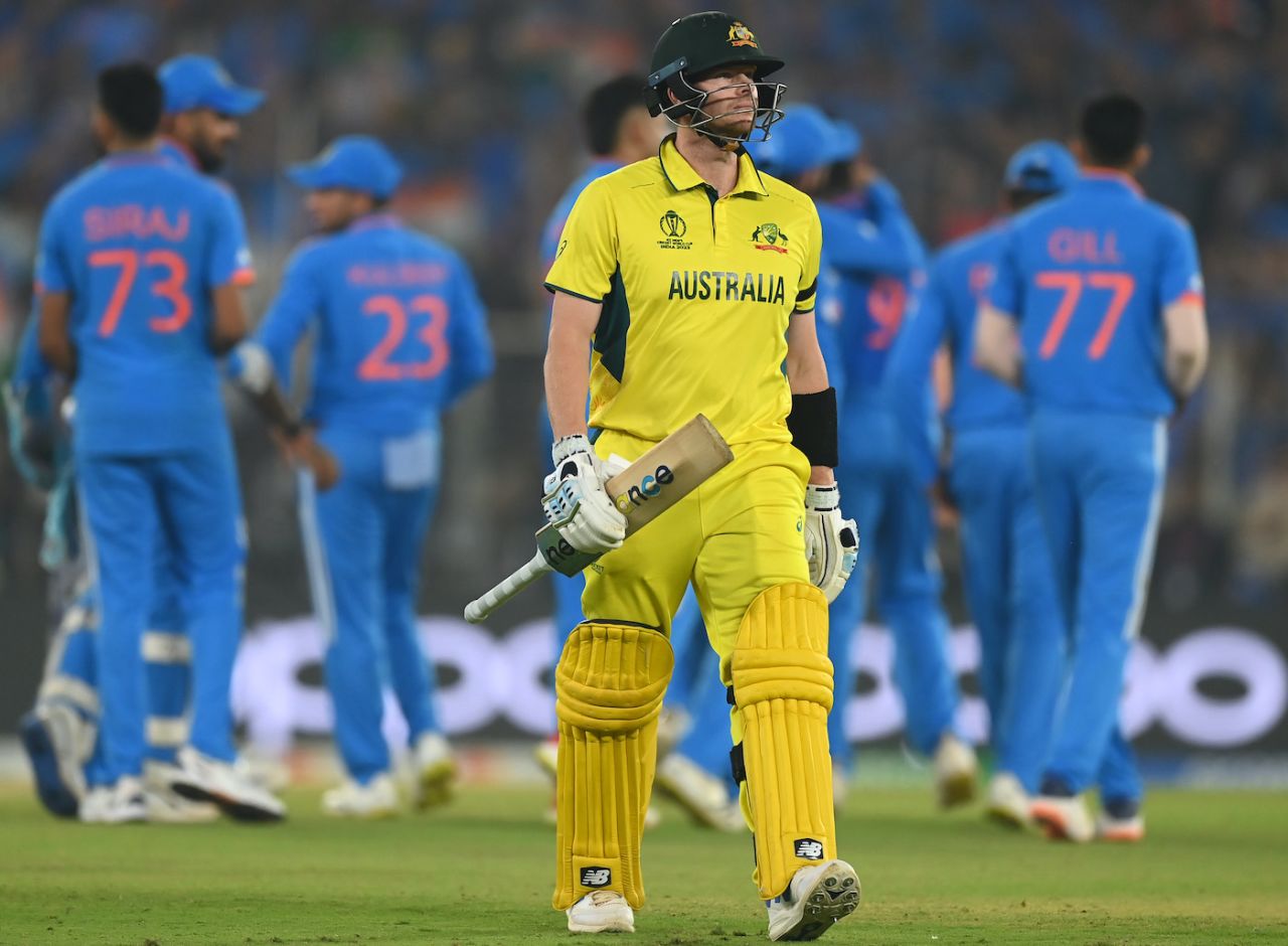 Steven Smith could have survived on review but didn't after consulting with Travis Head, his partner, India vs Australia, Men's ODI World Cup final, Ahmedabad, November 19, 2023