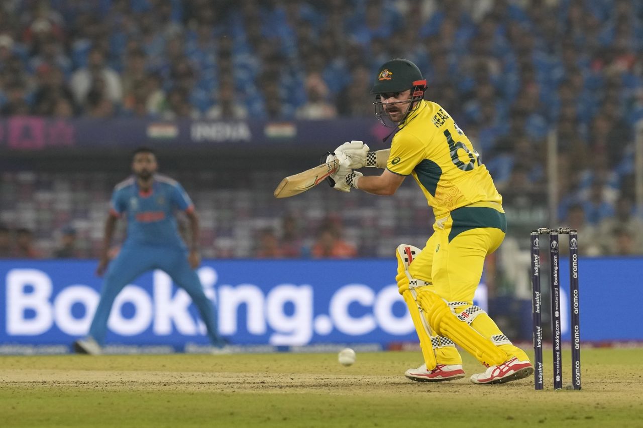 Travis Head wasn't his usual aggressive self, but still steady enough, India vs Australia, World Cup final, Ahmedabad, November 19, 2023