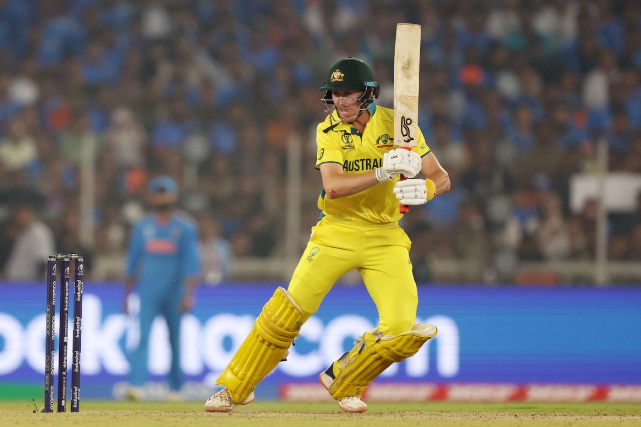 Marnus Labuschagne had to start slow after Australia lost three in the first powerplay, India vs Australia, Men's ODI World Cup final, Ahmedabad, November 19, 2023
