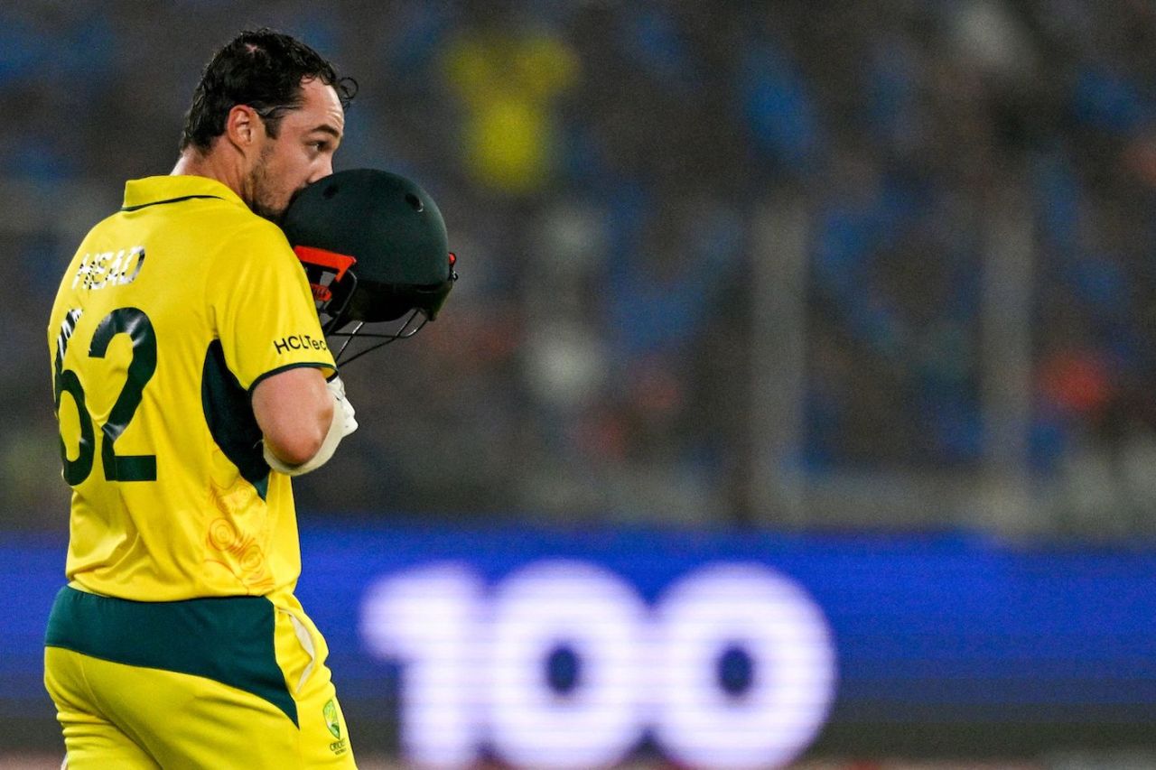 Travis Head had 14 fours and a six when he got to a hundred, India vs Australia, Men's ODI World Cup final, Ahmedabad, November 19, 2023