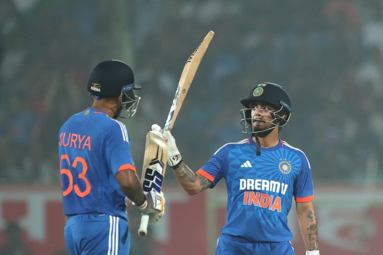 Ishan Kishan got his half-century in his stand-in captain's company, India vs Australia, 1st men's T20I, Visakhapatnam, November 23, 2023