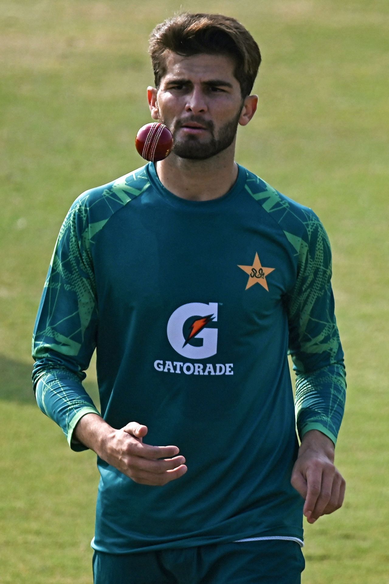 Shaheen Shah Afridi and a bright red cherry, Rawalpindi, November 23, 2023