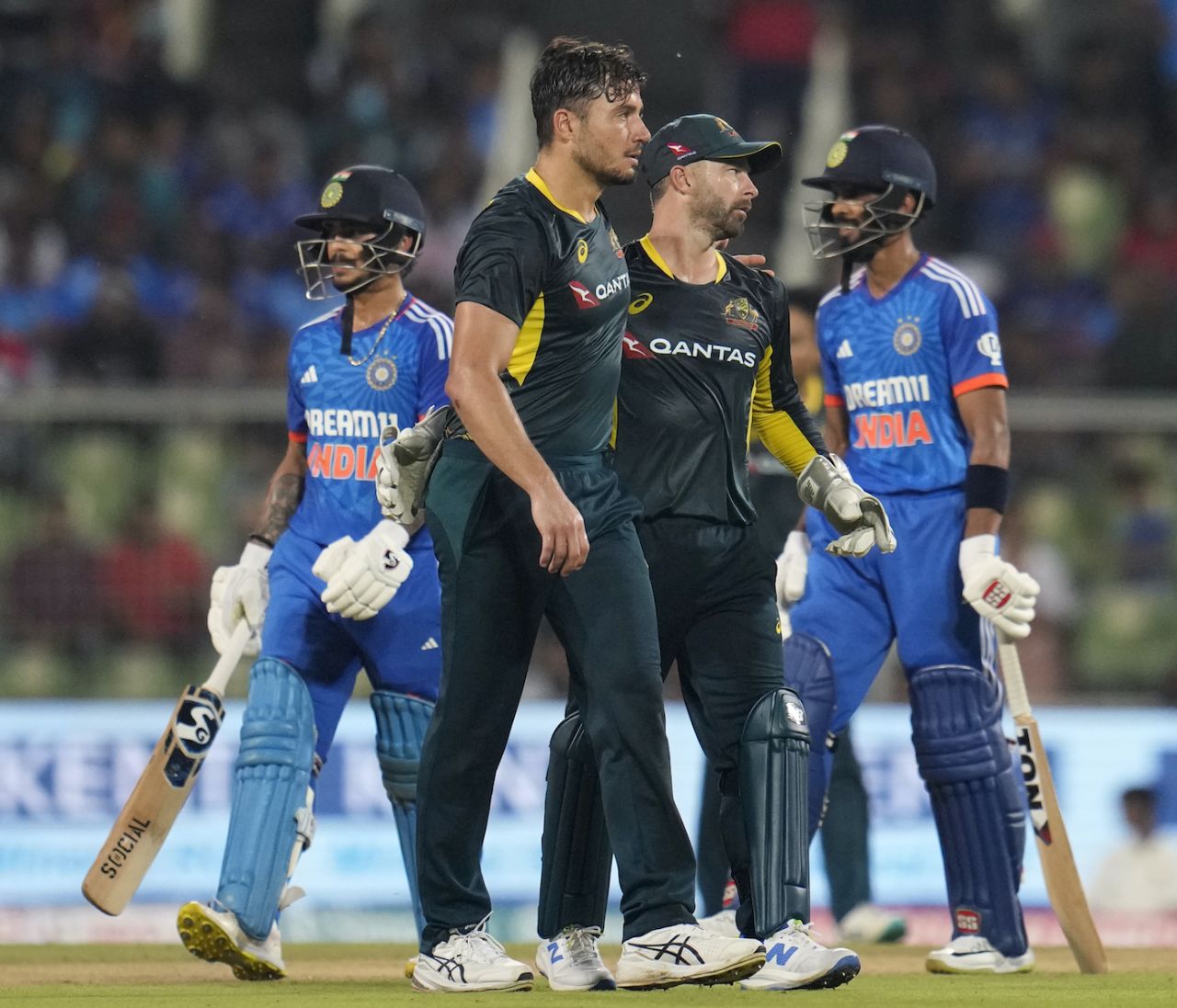Marcus Stoinis helped Matthew Wade end the 87-run stand between Ruturaj Gaikwad and Ishan Kishan, India vs Australia, 2nd Men's T20I, Thiruvananthapuram, November 26, 2023