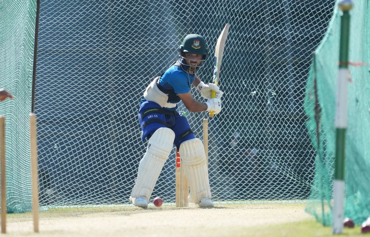 Mominul Haque gets ready for Bangladesh's opening Test against New Zealand, Sylhet, November 27, 2023