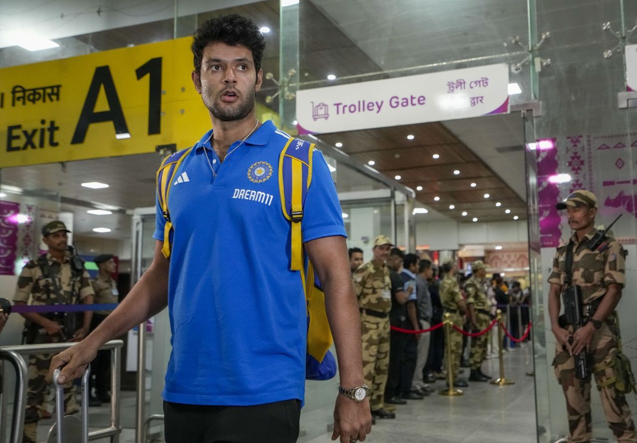 Shivam Dube arrives at the Guwahati airport, November 27, 2023
