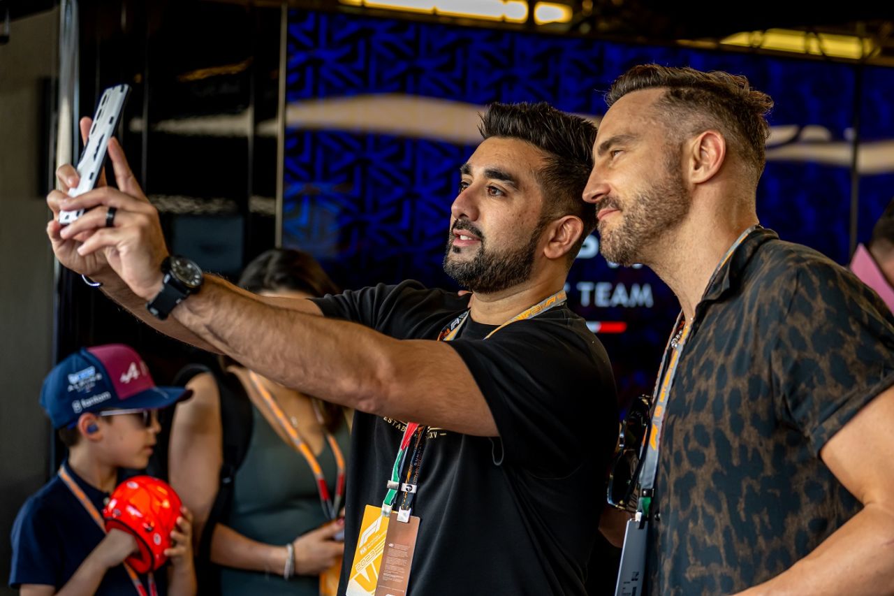 Tabraiz Shamsi and Faf du Plessis at Yas Marina Circuit, Abu Dhabi, November 26, 2023