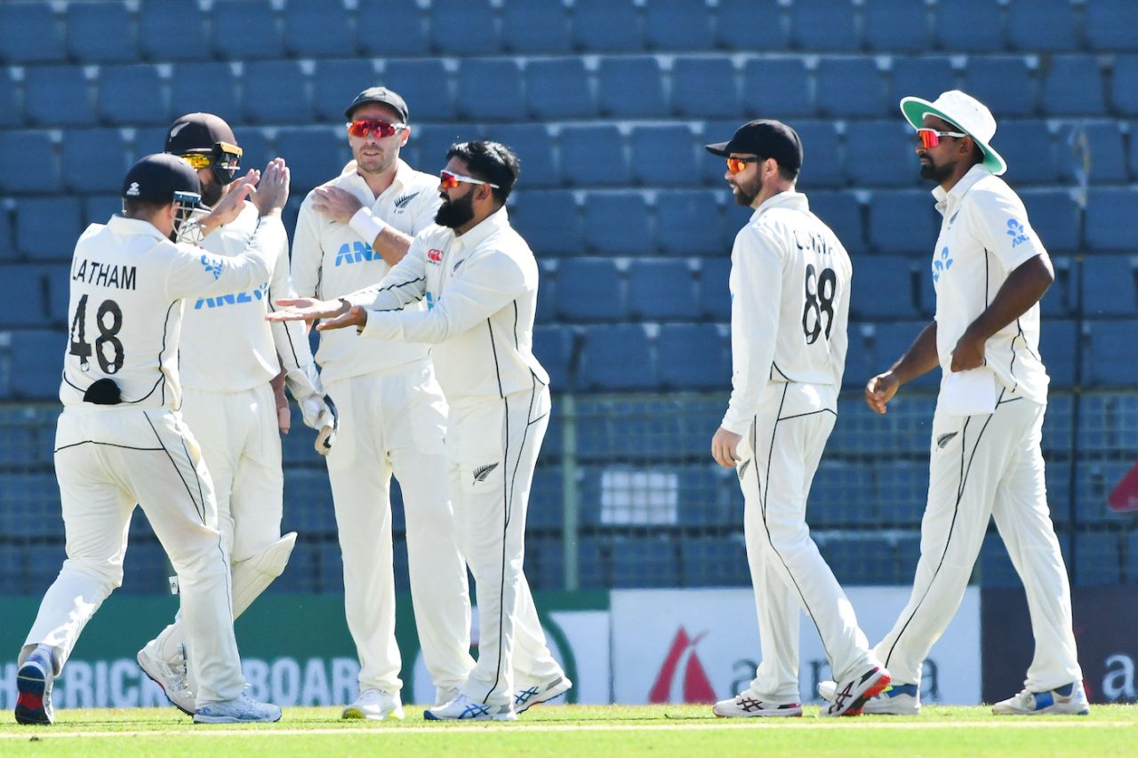 Ajaz Patel made the opening breakthrough, Bangladesh vs New Zealand, 1st Test, first day, Sylhet, November 28, 2023