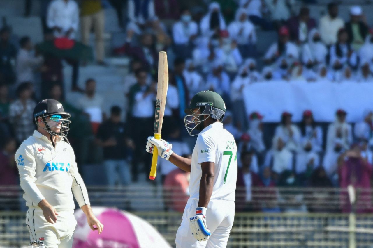 Mahmudul Hasan Joy reached fifty off 93 balls in the 31st over, Bangladesh vs New Zealand, 1st Test, first day, Sylhet, November 28, 2023