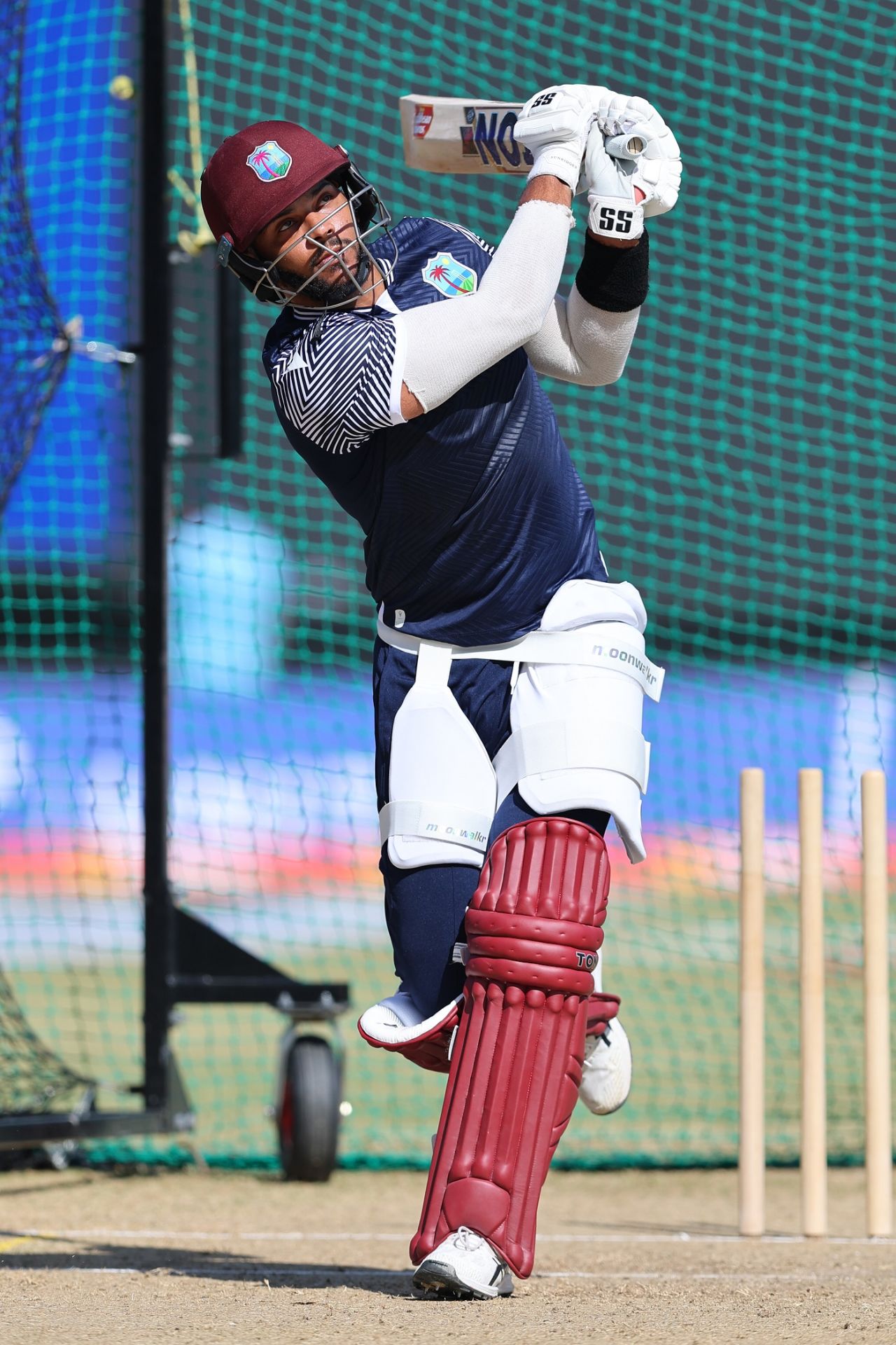 Brandon King tunes up for the home ODI series against England, North Sound, December 2, 2023