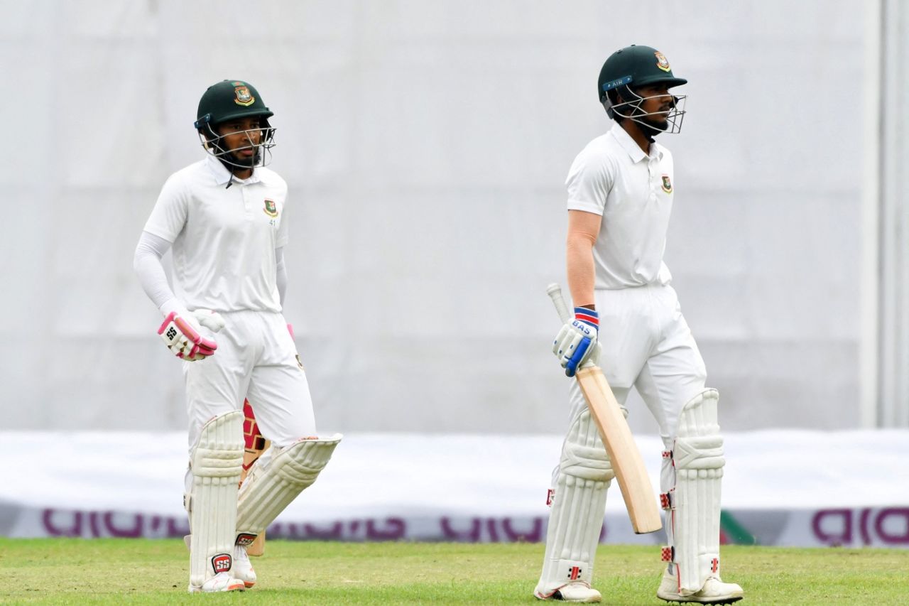 Mushfiqur Rahim and Shahadat Hossain added 57 runs for the fifth wicket, Bangladesh vs New Zealand, 2nd Test, Mirpur, 1st day, December 6, 2023