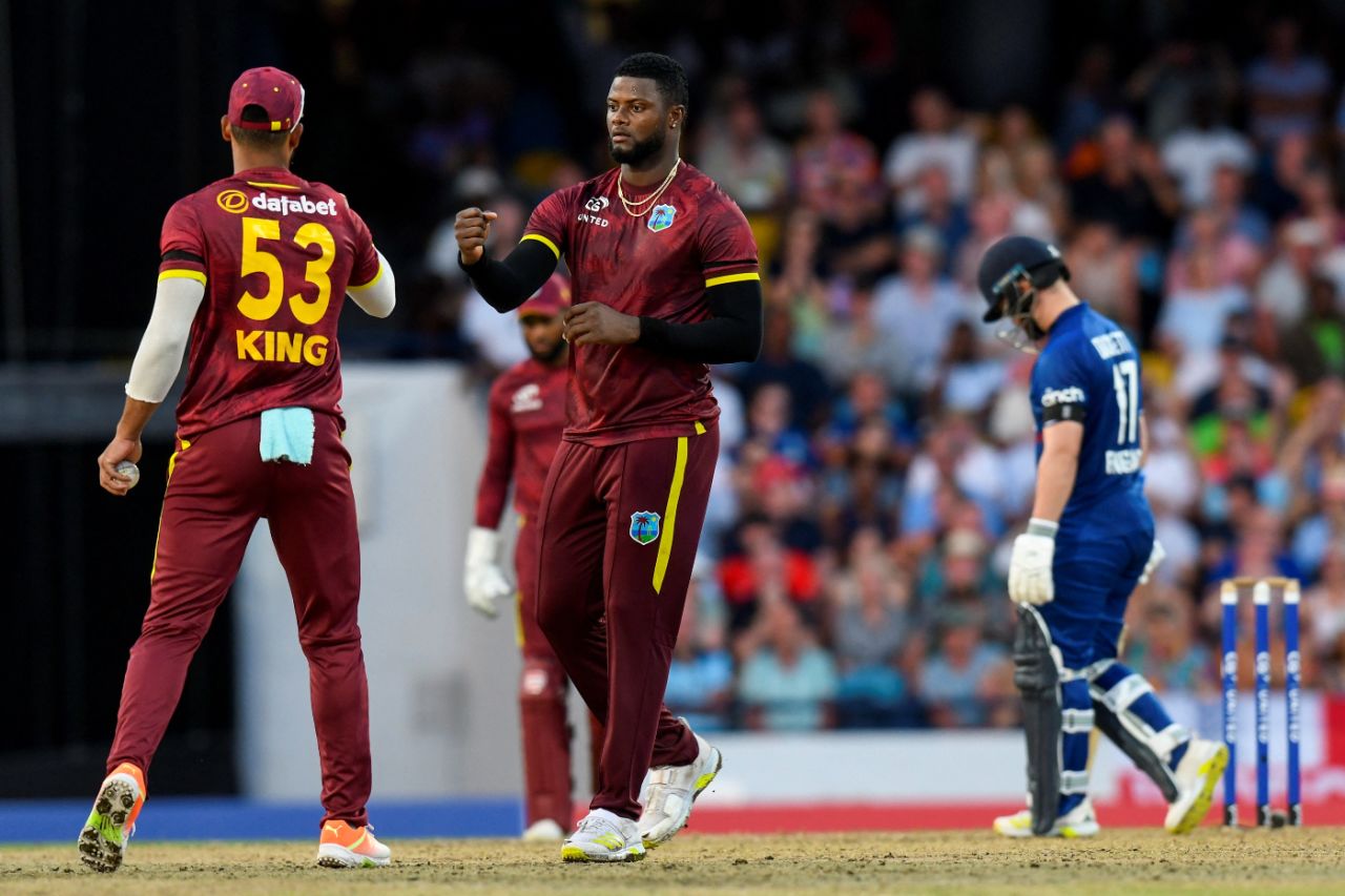Ben Duckett fell to Romario Shepherd after an important half-century, West Indies vs England, 3rd ODI, Barbados, December 9, 2023
