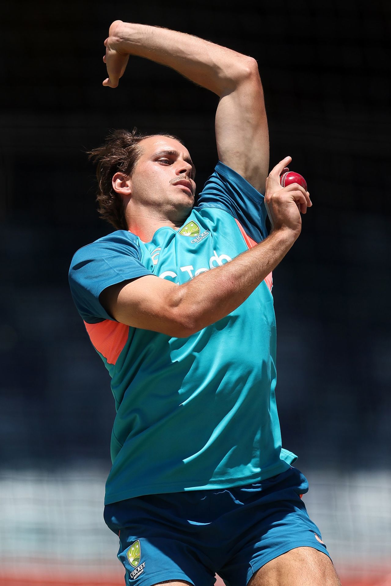 Lance Morris ramps it up in training, WACA, December 10, 2023