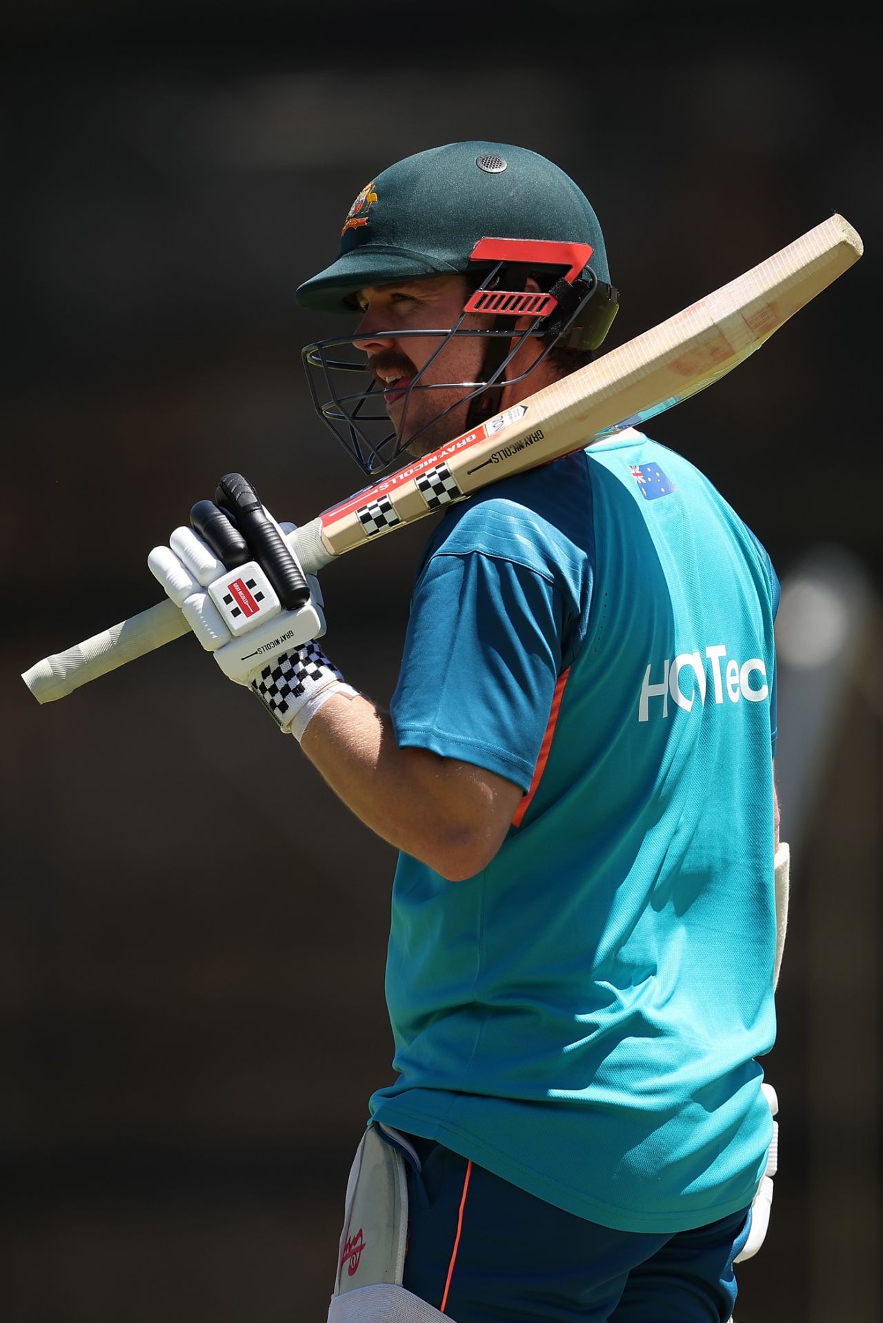 Travis Head at his first red-ball net session since winning the ODI World Cup, Perth, December 10, 2023