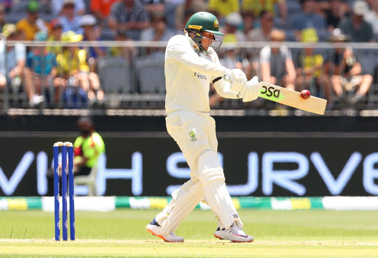 Usman Khawaja pulls, Australia vs Pakistan, 1st Test, Optus Stadium, Perth, 1st day, December 14, 2023
